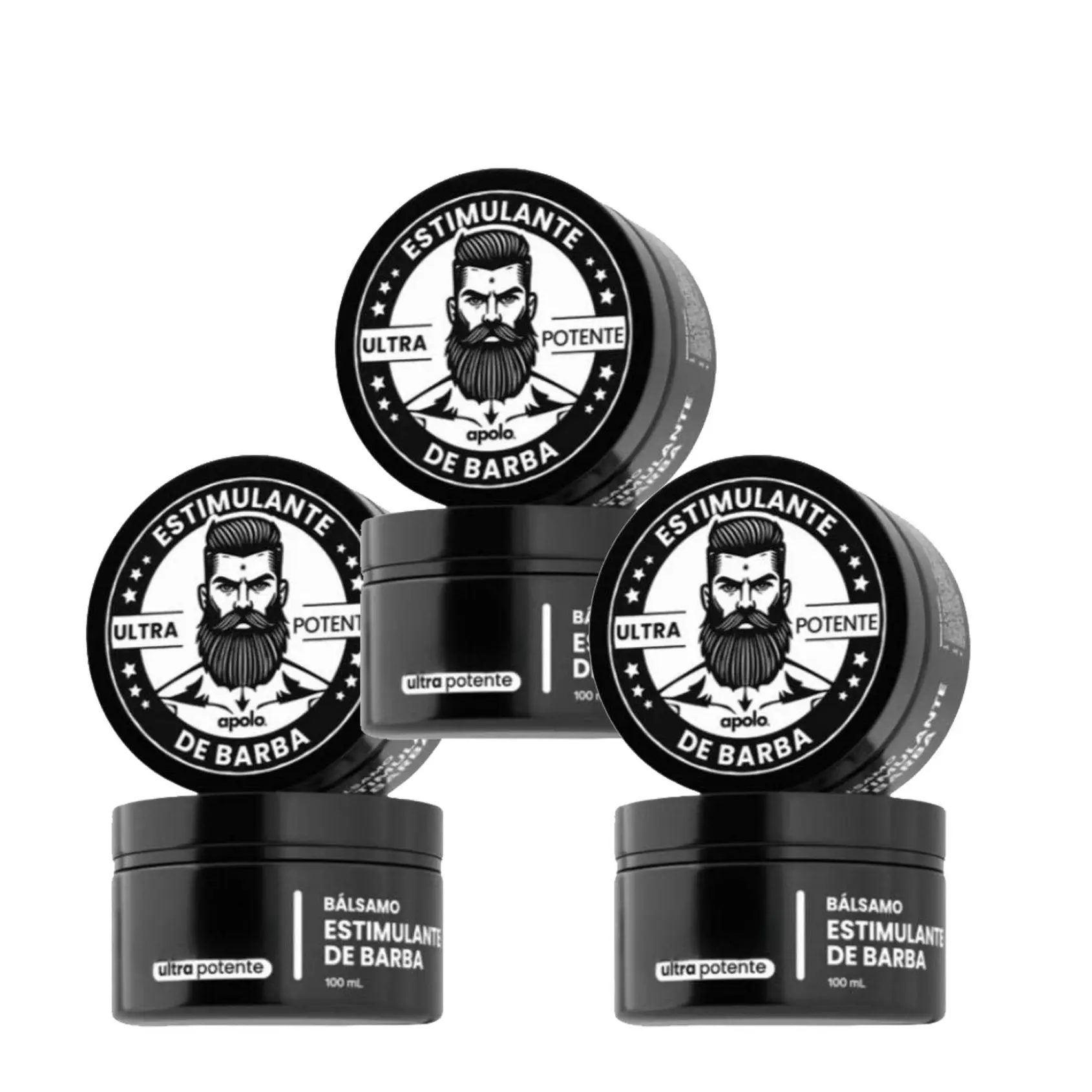 3PCS Apolo Super Powerful Beard Nourishing Cream 100ml - Nourishes and moisturizes beard, leaving it thicker and fuller. Beard care cream.