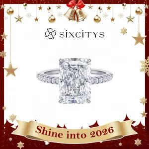 2026 Refined 4CT D VVS1 Radiant Cut Moissanite Sterling Silver Ring for Women, Designed to Stand Out
