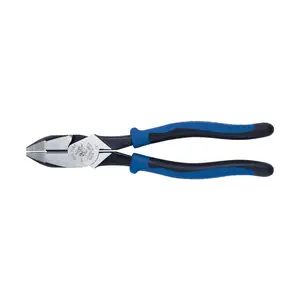 Klein Tools J2000-9NE Side Cutter Linemans Pliers, High Leverage 9-Inch Pliers Cut ACSR, Screws, Nails, Wire