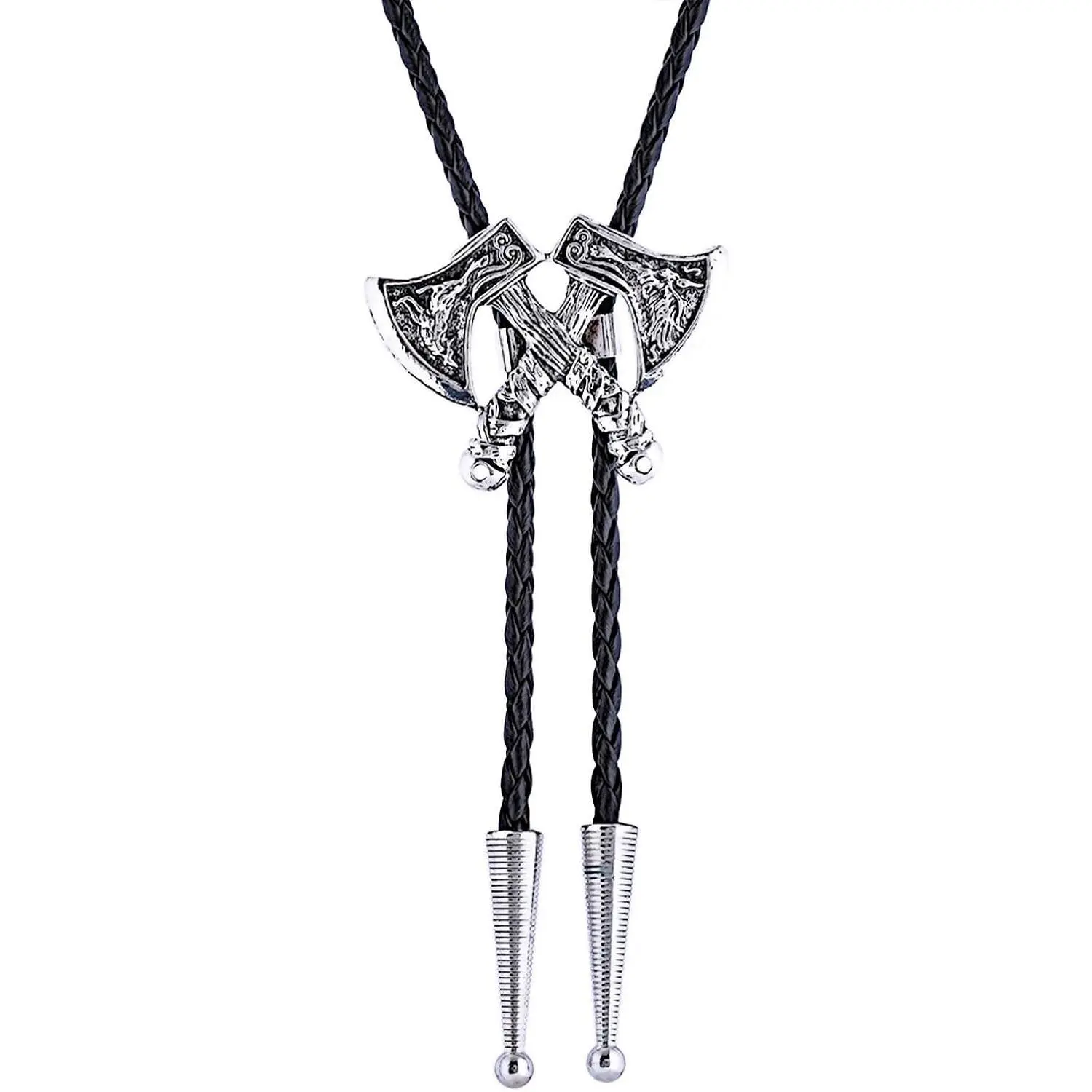 Vintage Handmade Leather Western Cowboy Bolo Tie for Men Women