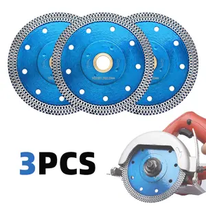 Set of 3, 4.5-Inch Ultra-Thin Diamond Blades Designed for Turbo Cutting of Ceramic, Granite, Marble, And Porcelain Tiles. This 115Mm Diamond Blade Is Ideal for Precise Cutting And Is Suitable for Tile And Granite Cutting