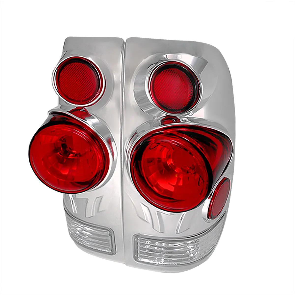 1997-2007 F-150/F-250/F-350/F-450/F-550 Retro Style Tail Lights (Chrome Housing/Clear Lens) 1997-2007 F-150/F-250/F-350/F-450/F-550 Retro Style Tail Lights (Chrome Housing/Clear Lens)