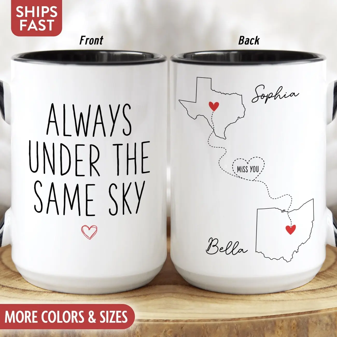 Long Distance Friend Mug, Personalized Long Distance Friend Gift for Best Friends Birthday Gifts, Custom Bestie Friendship Coffee Cup M-13E P8M