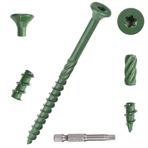 50 PCS(0.75lb), #10 x 3 Deck Screws, Wood Screws 3 Inch, Rust Resistant, Star/Torx Drive Head, Self-Tapping Point, Dampening Knurled, Outdoor Wood Screws, T25 Star Bit Included