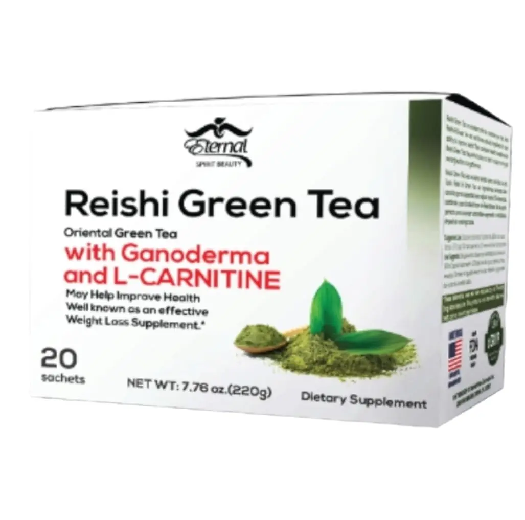 Eternal Spirit Beauty Oriental Green Tea Blend – Infused with L-Carnitine & Reishi Mushroom Extract – 20 Individual Sachets – Supports Natural Metabolism & Daily Energy – Glucoless Series
