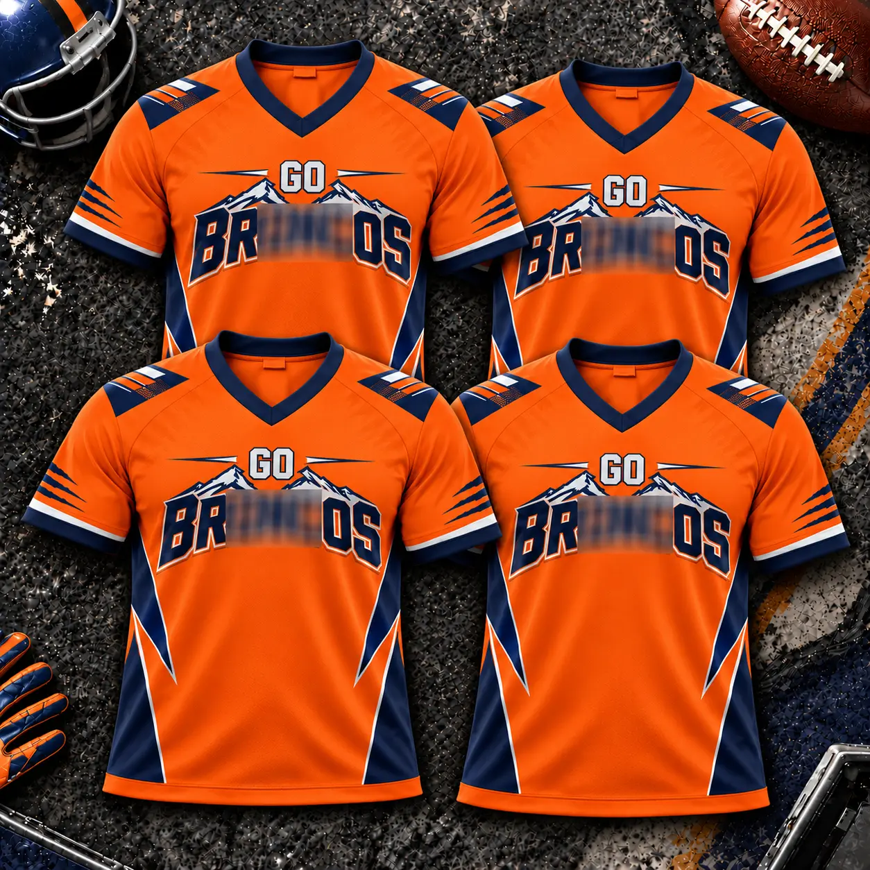 Bo Nix #10, Marvin Mims Jr. #19, Courtland Sutton #14 & Patrick Surtain II #2 Premium V-Neck Jersey, Mile High Fans, Football Fans Apparel, Unisex Game Day Jersey, Gift For Football Lovers