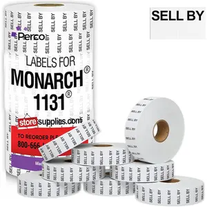 Perco Sell BY Labels - 20,000 Price Marking Labels for Monarch 1131 Price Gun with Ink Roll Included - 8 Rolls Value Pack, 1 Sleeve - Made in USA