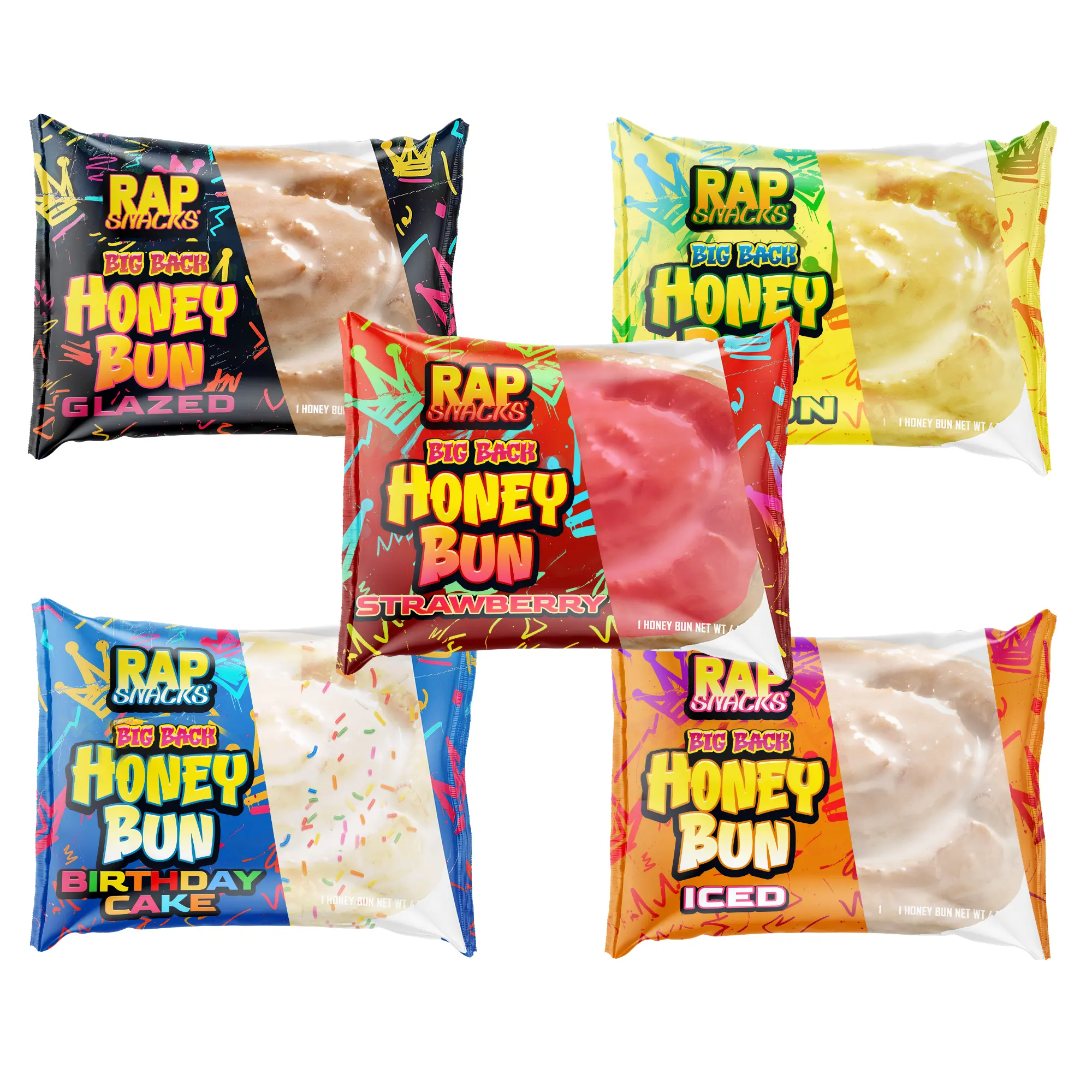 Rap Snacks Big Back Honey Buns Variety Pack (5 Pack) Rap Snacks Big Back Honey Buns Variety Pack (5 Pack)