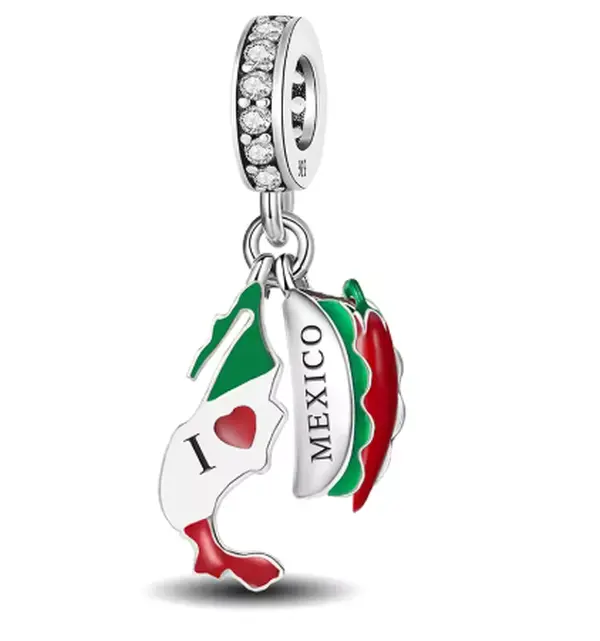 925 Silver Mexico Charm