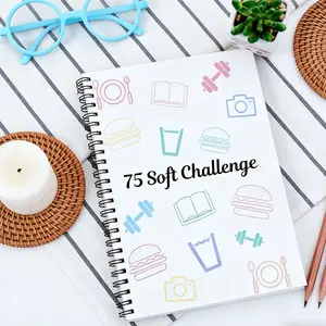 Challenge Time Management Planner Book, Spiral Bound Planner, 75 Day Goal Tracker, Daily Health Habit Journal, Fitness Diet Sleep Mind Record, Progress Sticker Calendar