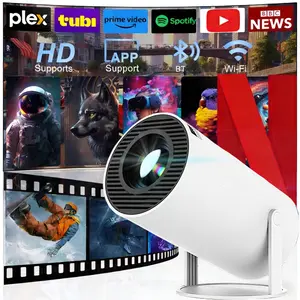 Projector with Wi‑Fi and Bluetooth, mini projector, portable wireless HD movie projector, 180° rotatable, 130‑inch screen, manual keystone correction, compatible with HDMI/iPhone/TV stick, suitable for bedrooms and indoor use