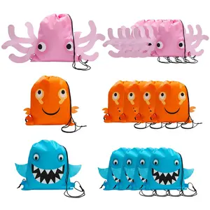 12" x 15" Medium Sea Animal Nonwoven Drawstring Backpacks - 12 Pc.
