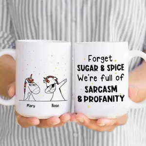 Best Friends Unicorn Coffee Mug We're Full Of Sarcasm  Profanity Mug Perfect Best Friends Gifts Funny Gift For Besties Gift For Her