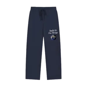 Smile It’s Free Therapy Essentials  Solid Color Straight-Leg Sweatpants
