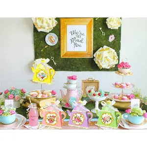 LaVenty 12 PCS Floral Tea Party Favor Bags Lets Partea Party Supplies Lets Partea Party Favor Boxes