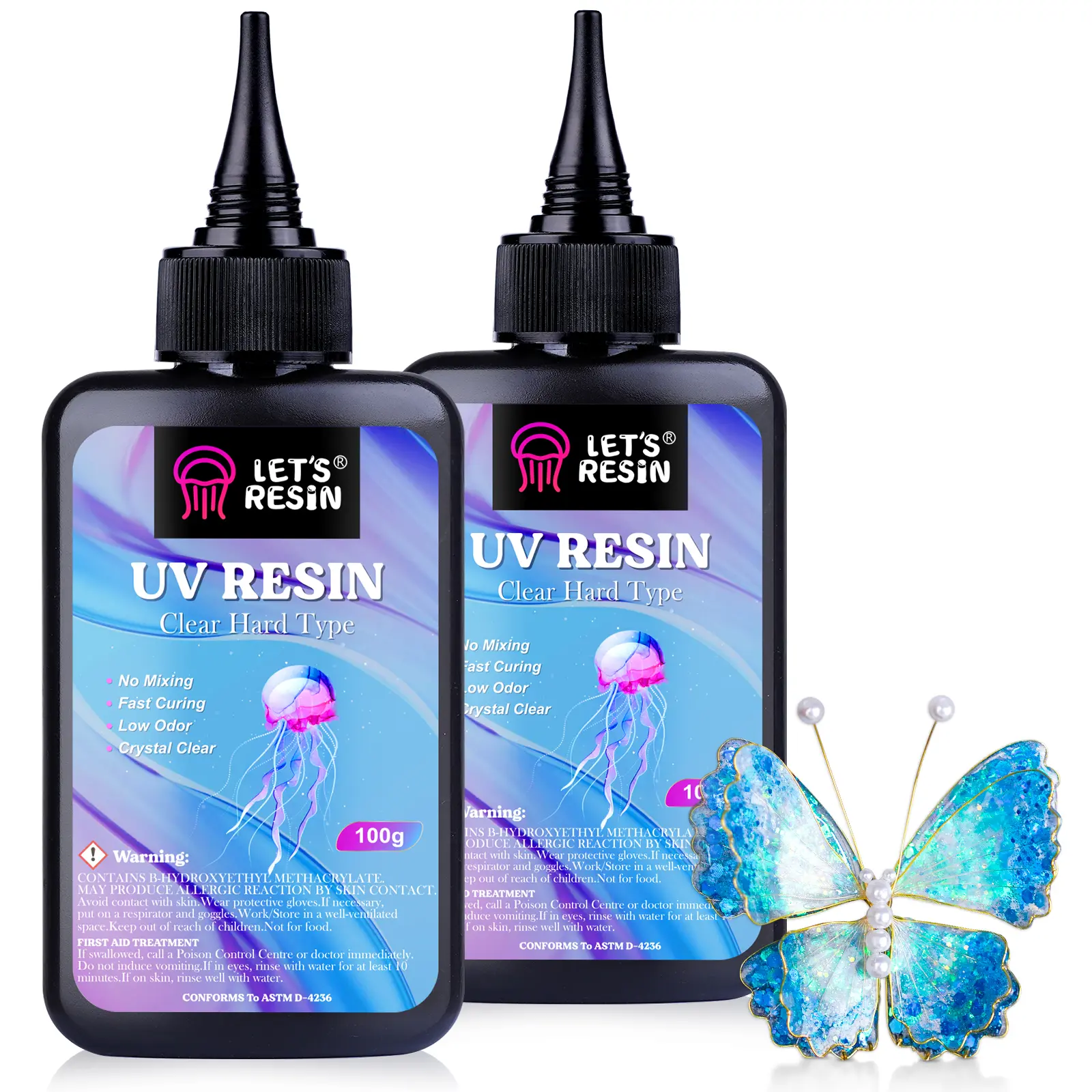 Low Viscosity Crystal Clear UV Resin Kit, Quick-Curing&Low Shrinkage UV Resin Kit for Art, Crafts, Jewelry Making, Casting, Gifts - LET'S RESIN Low Viscosity Crystal Clear UV Resin Kit, Quick-Curing&Low Shrinkage UV Resin Kit for Art, Crafts, Jewelry Making, Casting, Gifts - LET'S RESIN