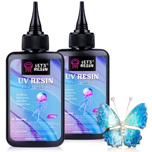 Low Viscosity Crystal Clear UV Resin Kit, Quick-Curing&Low Shrinkage UV Resin Kit for Art, Crafts, Jewelry Making, Casting, Gifts - LET'S RESIN Low Viscosity Crystal Clear UV Resin Kit, Quick-Curing&Low Shrinkage UV Resin Kit for Art, Crafts, Jewelry Making, Casting, Gifts - LET'S RESIN