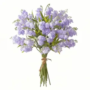 3 Pcs Artificial Lily of the Valley Flowers, Wedding Bouquet, Home Garden Decor, May Flower, Suitable for Parties and Home Decoration