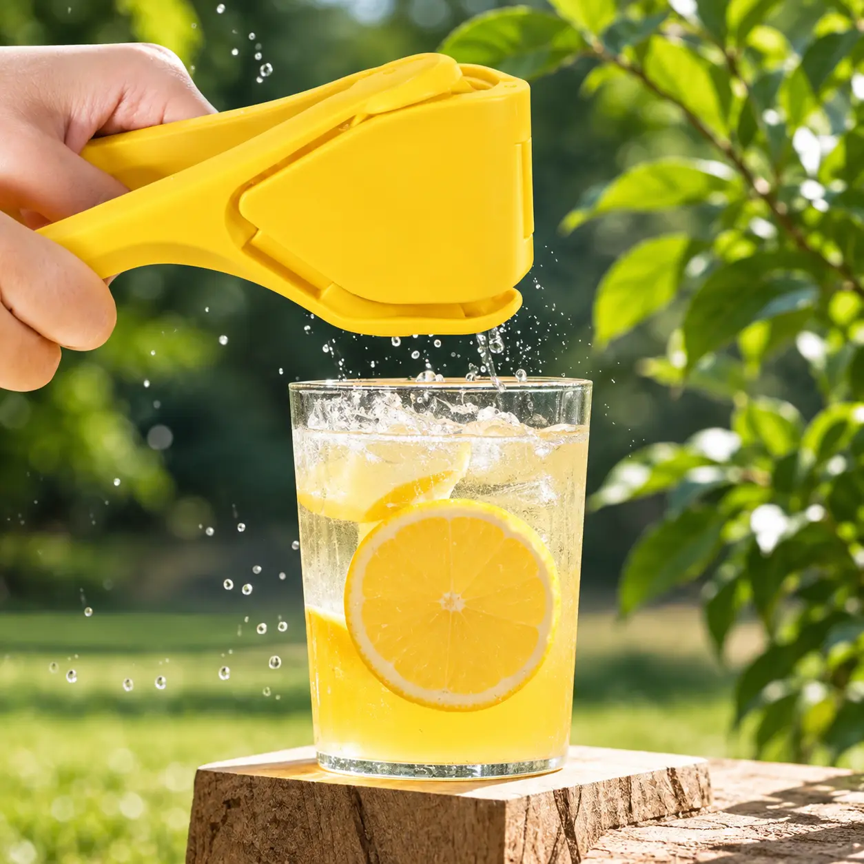 Foldable Lemon Squeezer, Handheld Citrus Juicer with Guided Pour Spout and Seed Filter, Easy-Press Manual Juice Extractor for Lemons, Limes, Oranges and Grapefruit, Compact Kitchen Tool