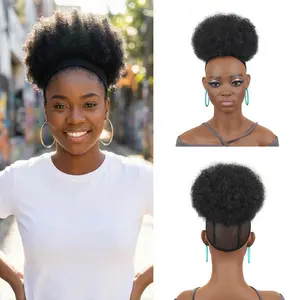 Synthetic Puff Drawstring Hair Bun - Quick & Easy Voluminous Stylish Look High-Quality Fibers Natural Full Appearance Comfortable Secure Fit Perfect for Any Occasion