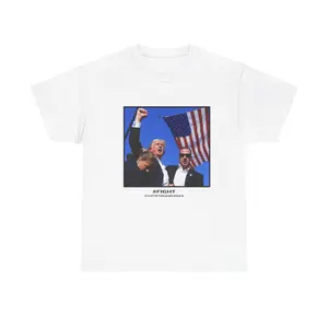 Trump 2024 "FIGHT" 100% US cotton Unisex T-Shirt, Support Trump, America First, Vote Republican, Trump Fist Photo