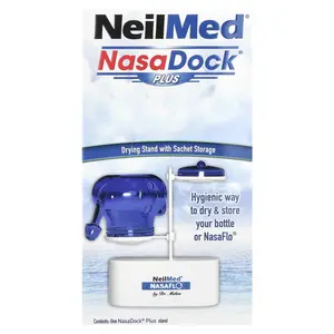 NeilMed NasaDock® Plus, Drying Stand with Sachets Storage, White, 1 NasaDock® Plus Stand