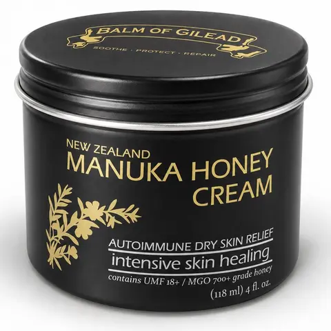 Balm Of Gilead Manuka Honey Grassfed Beef Tallow Eczema Cream for Sensitive Skin Adults - Therapeutic Nourishing Body Care Moisturizer with Manuka Honey, Manuka Oil, Frankincense Essential Oils (Skin Repair for Psoriasis, Dermatitis),Moisturize,Hydrating