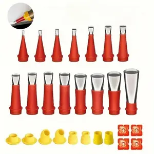 9 pcs stainless steel caulk nozzle applicator with base caulk finishing agent sealant finishing bathroom sink nozzle duckbill type structural glue gun