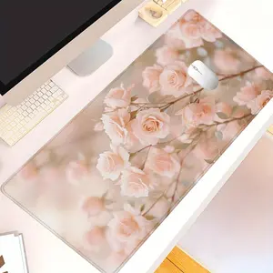 Romantic Rose Pattern Mouse Pad, Rectangle Gaming Mouse Pad, Non-Slip Mousepad, Universal Mouse Pad, Office Desk Keyboard Mouse Mat for Home Office Game Room Desk, Desk Accessories