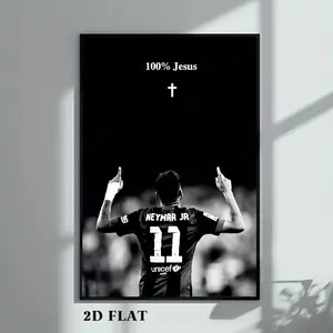 graphic design football player poster, Neymar sports canvas print, vintage wall art painting, modern wall art, suitable for gift giving, home and dormitory decoration, suitable for bedroom, living room, Ornaments, Decor, Decoration