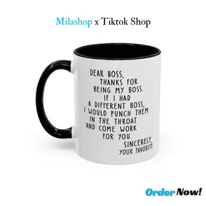 ( Milashop ) Best Boss Mug,  Ceramic Classic Drinkware Stylish Coffee Mugs, Funny Gifts for Coworker or Boss Lady - scs11504 Beverage Rack