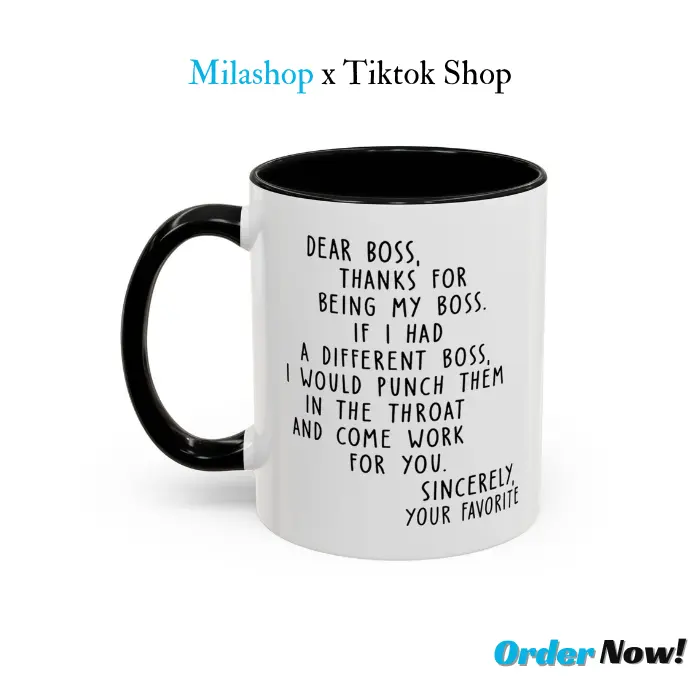 ( Milashop ) Best Boss Mug,  Ceramic Classic Drinkware Stylish Coffee Mugs, Funny Gifts for Coworker or Boss Lady - scs11504 Beverage Rack