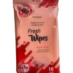 Magic Collection Fresh Wipes Antibacterial Hand Wipes 18 Count Pack