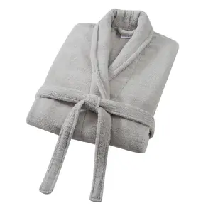 Brooklyn Loom L/XL Borghese Luxe Cotton Zero Twist Bath Robe in Gift Box Gray