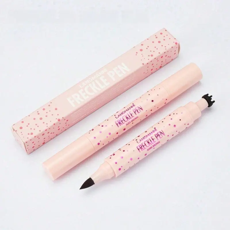 Waterproof Freckle Stamp Pen, Long-Lasting Korean Makeup for a Flawless Sun-Kissed Look - 6-Point Tip, Matte Finish Liquid - Soft & Dark Brown, Daily, Lightweight, Freckle Pen