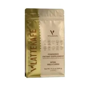 VitalHealth V-LatteKafe - Creamy Gourmet Blend with Adaptogenic Mushrooms Natural Vanilla Flavor Powdered Dietary Supplement 11.6 oz