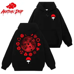 [Akatsuki Drip] Retro Uchiha Clan Logo - Naruto Shippuden #23 Hoodie T-Shirt Sweatshirt, Retro Vintage Unisex Graphic 90s Cotton, Gift For Wibu, Anime Manga Y2K Streetwear