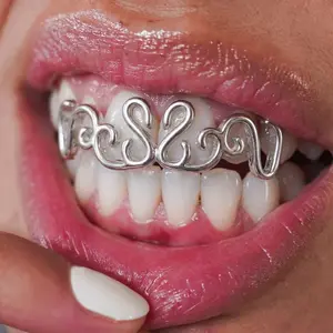 Smooth Linear Symmetrical Irregular Curve Hip-Hop Tooth Jewelry Prop, Unique Dental Accessory for Stylish, Perfect for Events