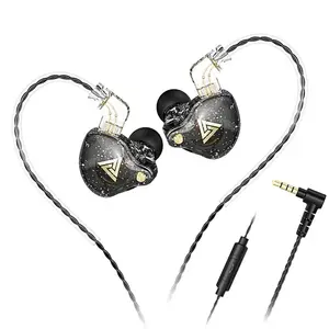 Yeabomy Wired Gaming Earbuds QKZ AK6 PRO in Ear Monitors Deep Bass Sound Wired Earbuds HiFi in Ear Headphones with New 1DD 10mm Dynamic Driver IEM for Music Gaming Video Calling (Black)