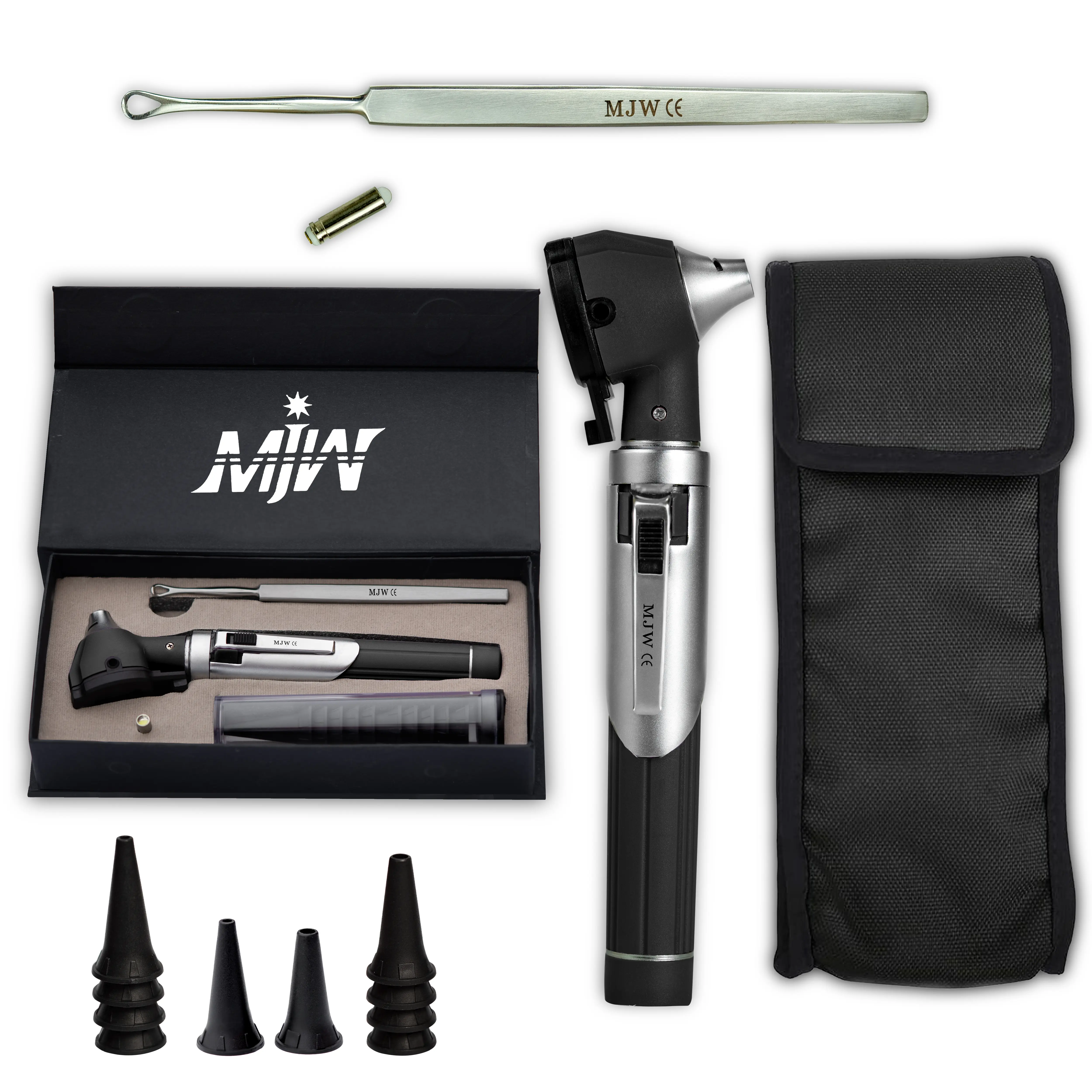 Fiber Optic Mini Otoscope Ear Healthy Tool for Home use with Extra Replaceable LED Light (Batteries Not Included)