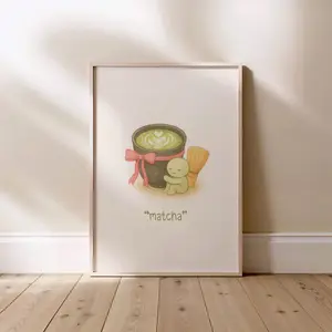 Watercolor SMISKI Matcha Canvas | Quirky SMISKI Home Decor