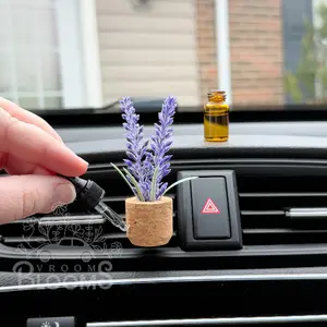 Lavender Flower Plant Vent Clip Car Air Freshener Diffuser | Reusable & Handmade in the USA