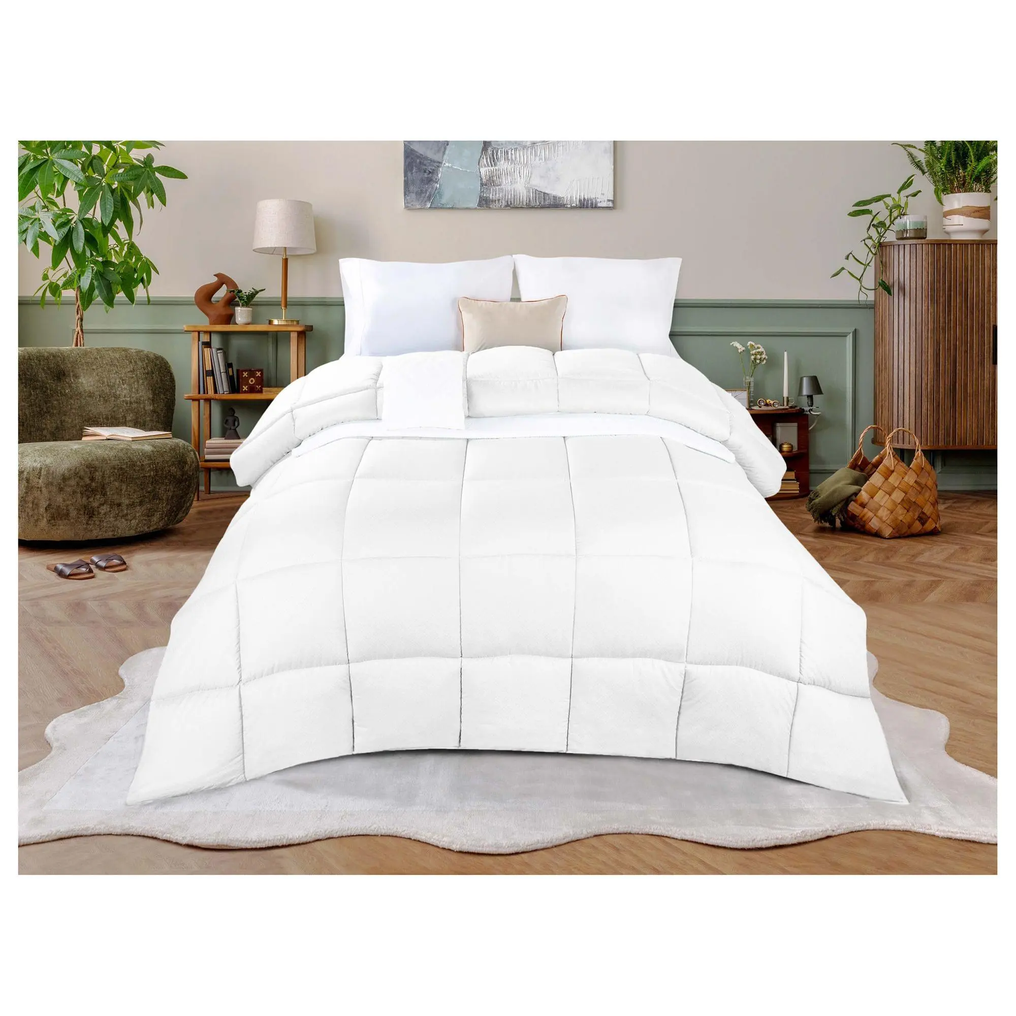 Superior Monochrome Basket weave Comforter, Full/Queen Superior Monochrome Basket weave Comforter, Full/Queen