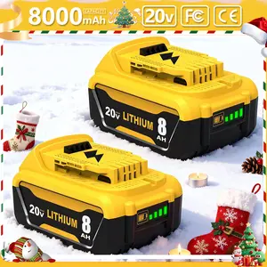 2Pack Replacement for Dewalt 20VMax Battery: 8.0AhLithium BatteriesCompatible with Dewalt BatteryDCB208DCB200 DCB206DCB205 DCB204Cordless PowerTools