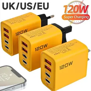 120W HyperJuice Pro: 4-Port Fast Wall Charger with Dual PD & QC3.0