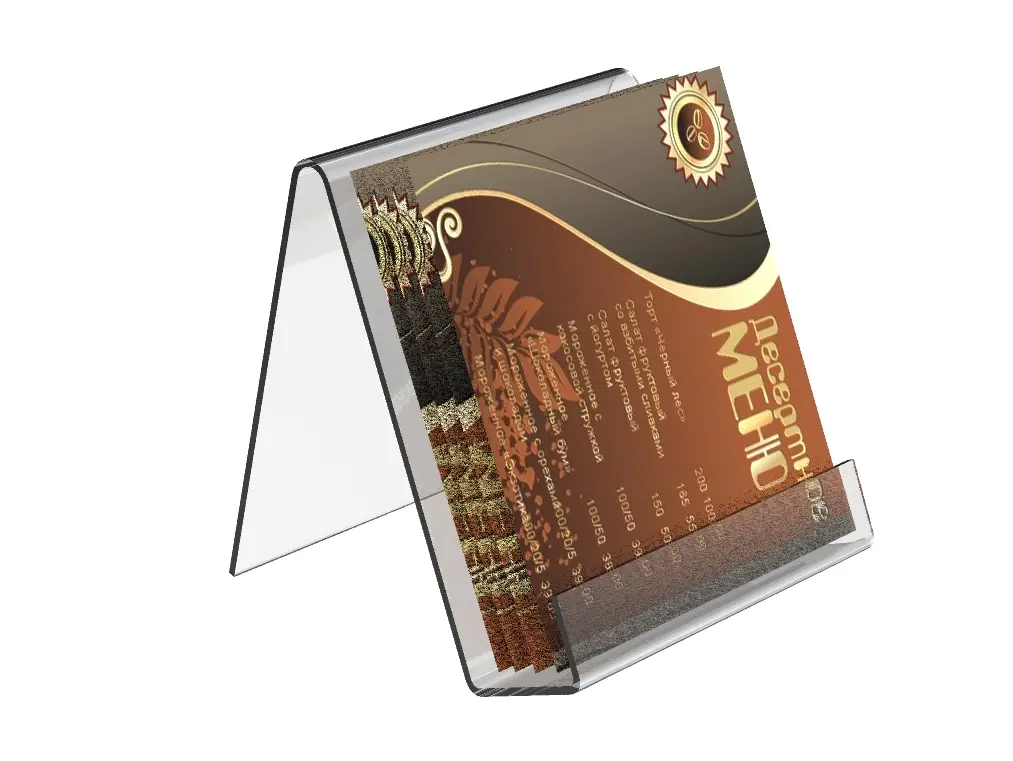 FixtureDisplays® 6PK Table Top Easel with 2-inch Pocket, Acrylic Construction, Single Sided - Clear 19455-NF