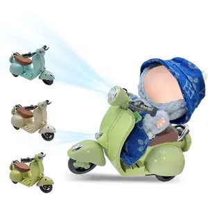Accessories for Doll - Scooter Toy with LED Lights & Music for Dolls, Cute Motorcycle Toy, Decor Desktop Ornaments for 17cm Doll Collectors (Geen)