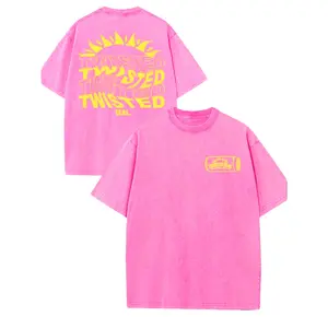 Twisted Tea Vintage-Inspired Men's Cotton T-Shirt - Double-Sided Print, Drop Shoulder Sleeves, High-Quality Thick 230g, Round Neck, Casual Streetwear Top