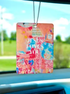 Jesus Loves You - Cute Car Air Freshener with Included Fragrance Bottle