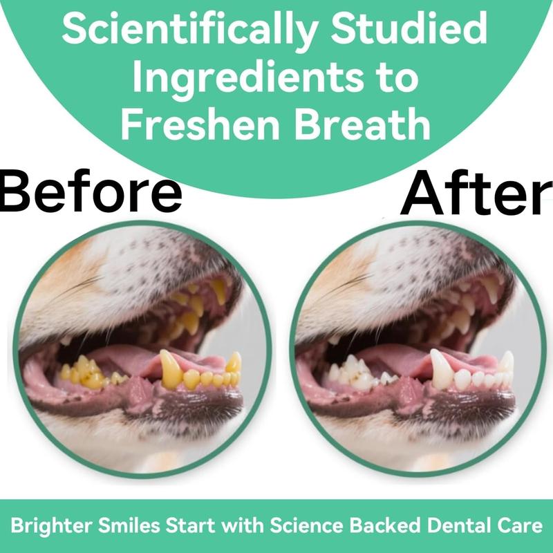 Pet Honesty Dental Powder for Dogs - Fresh Breath & Plaque Tartar Removal with Herbal Blend & Postbiotics - Vet-Recommended Oral Care for All Breeds